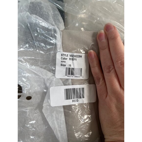 Vince Tailored Crepe Straight Leg Pants Sepia Beige Crop Dress Pant 16 - Picture 4 of 5